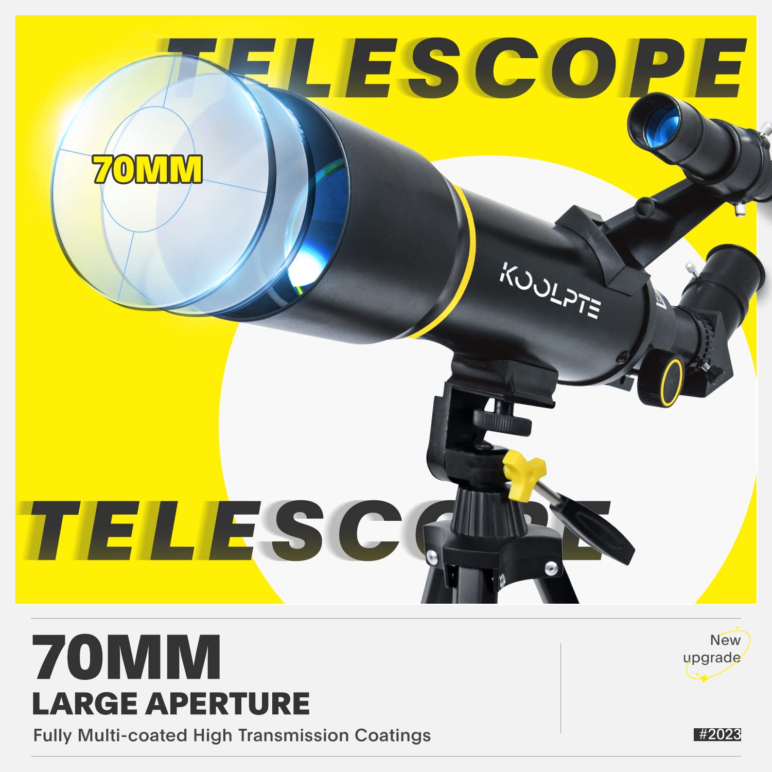 Telescope, 70mm Aperture 400mm AZ Mount Astronomical Refracting Telescopes (20x-200x) for Kids &amp; Adults, Portable Travel with Tripod Phone Adapter, Remote Control, Easy to Use, Black