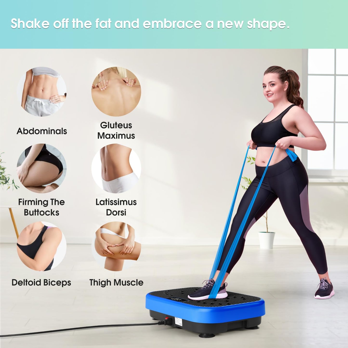 Vibration Plate Exercise Machine for Lymphatic Drainage Weight Loss,SoftGym Power Vibration Plate 300-400 Lbs Capacity Full Whole Body Workout Vibration Platform,Waver Vibration Plate for Home Fitness