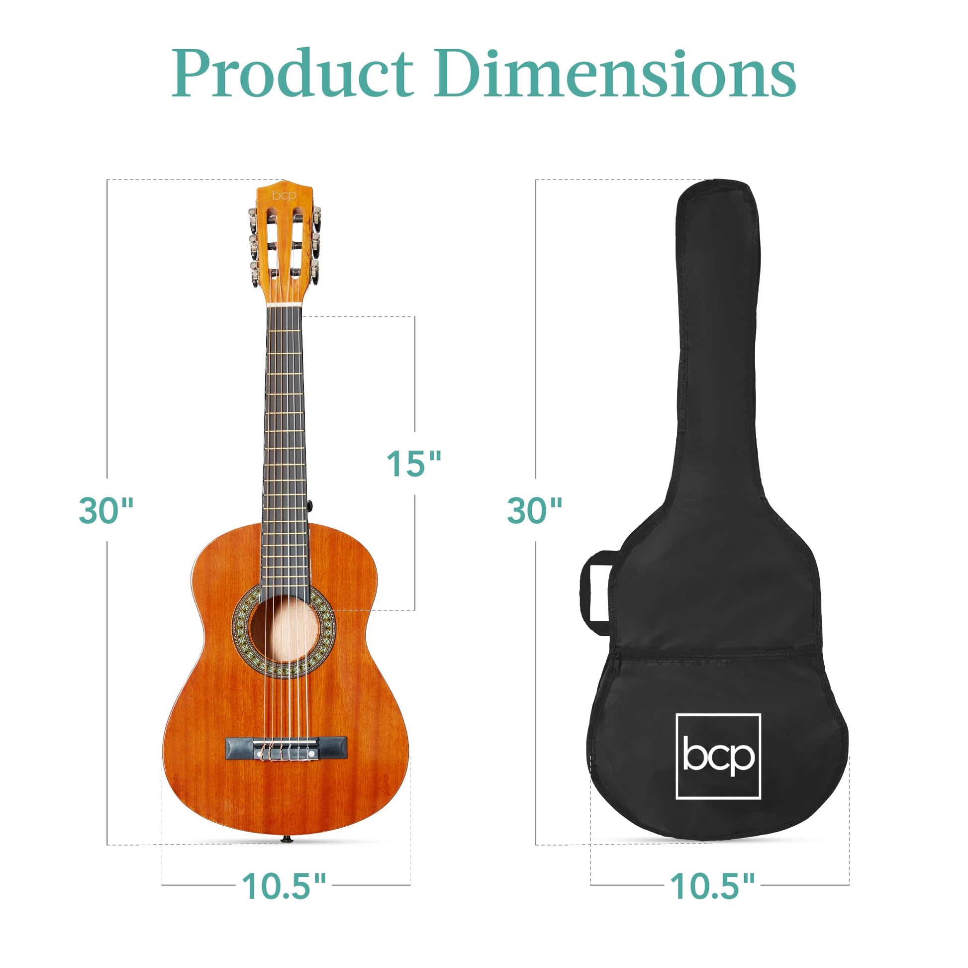 Best Choice Products 30in Kids Acoustic Guitar, All-in-One Beginner Starter Kit w/Strap, Case, Extra Strings, Rosette Inlay - Black