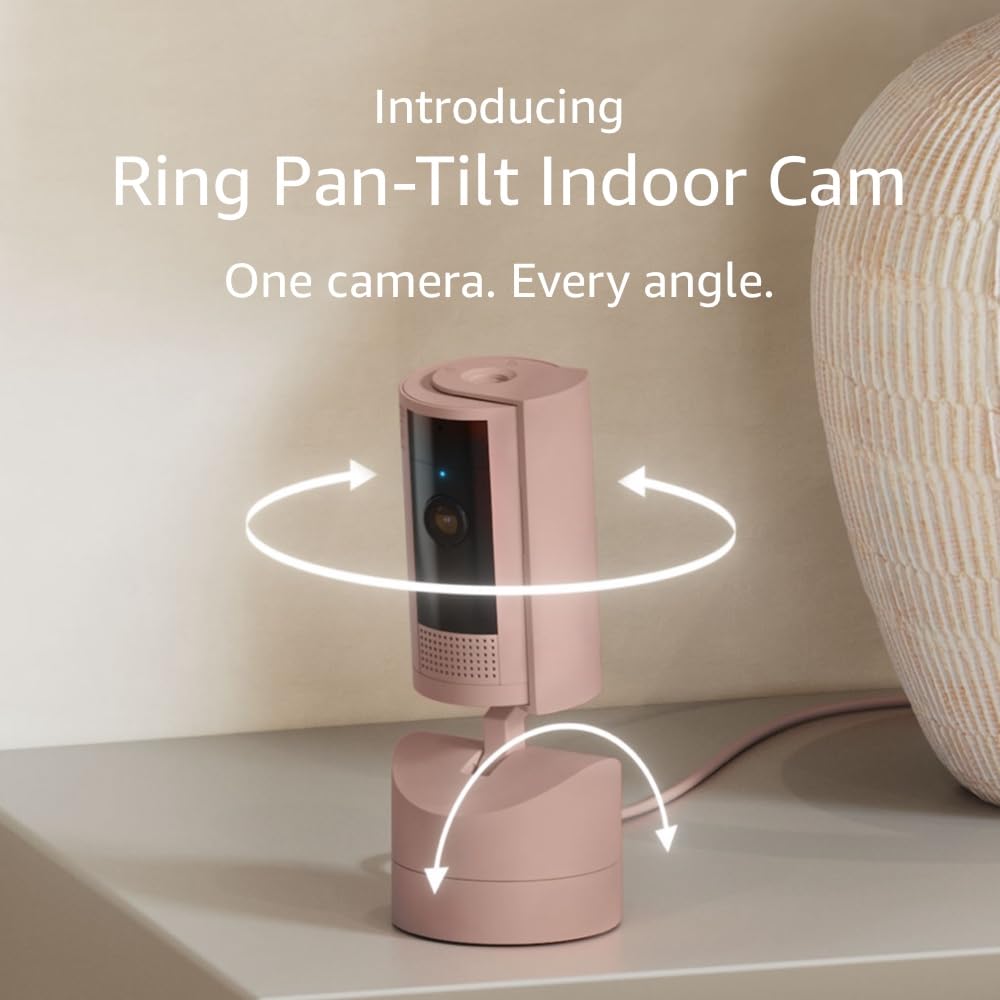 Ring Pan-Tilt Indoor Cam | See all around with 360° pan coverage, HD video, plus Two-Way Talk (2024 release) | White