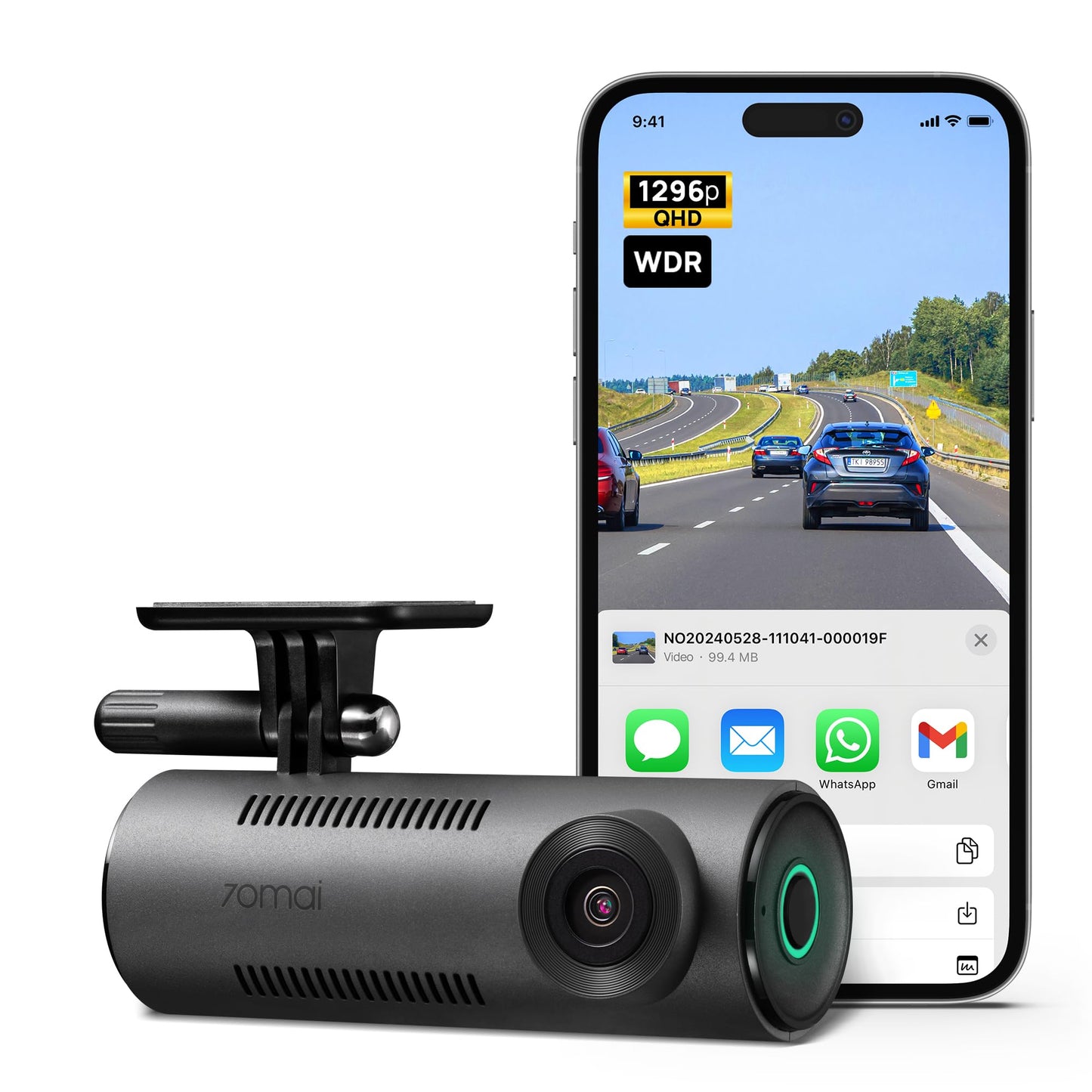 70mai Smart Dash Cam, 1080P FHD Dash Camera for Cars, Car Camera with Starvis 2 IMX662, HDR, WiFi, G-Sensor, Voice Control, APP, Loop Recording, Parking Monitor, Time-Lapse