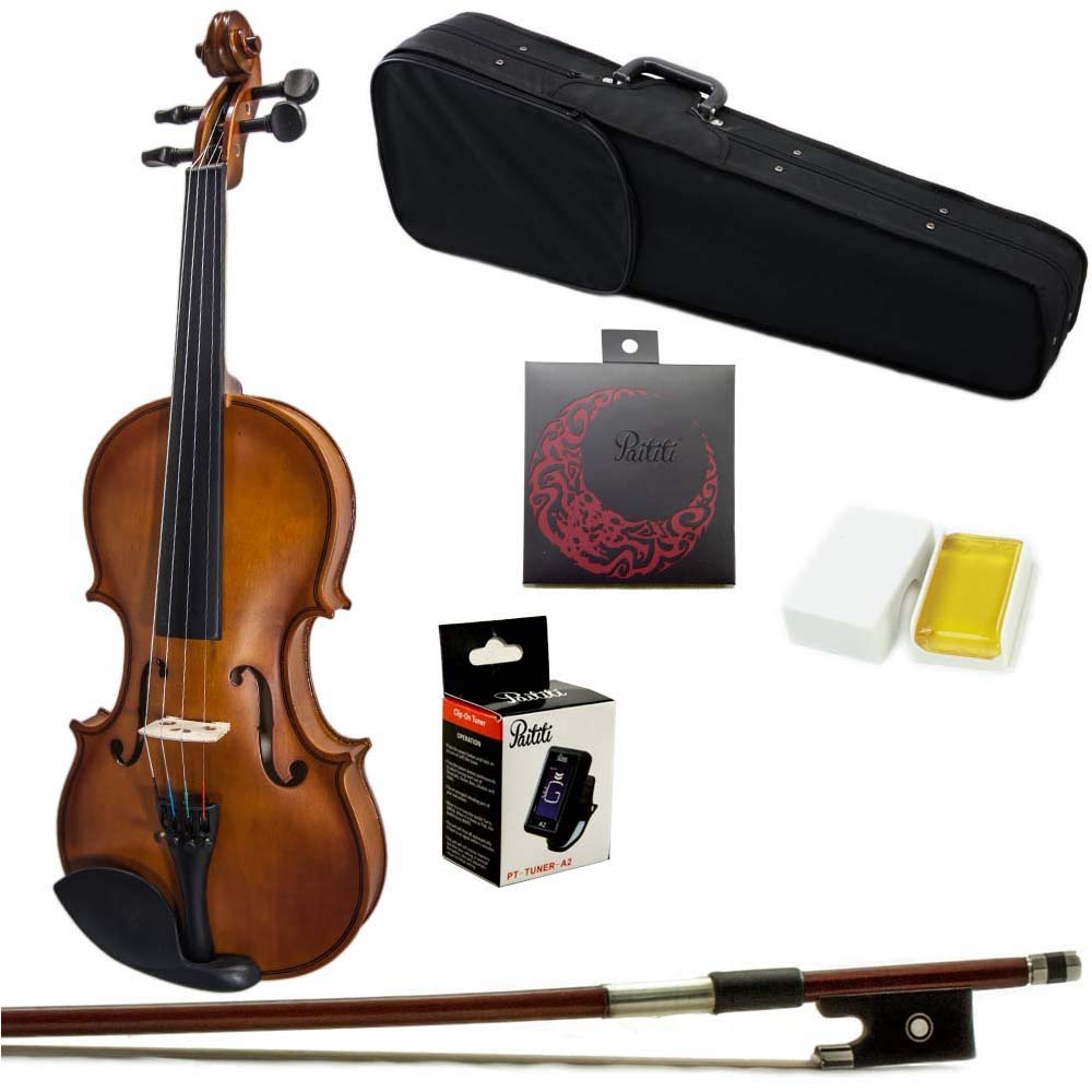 Paititi 1/2 Size Artist-100 Student Violin Starter Kit with Brazilwood Bow Lightweight Case, Shoulder Rest, Extra Strings and Rosin