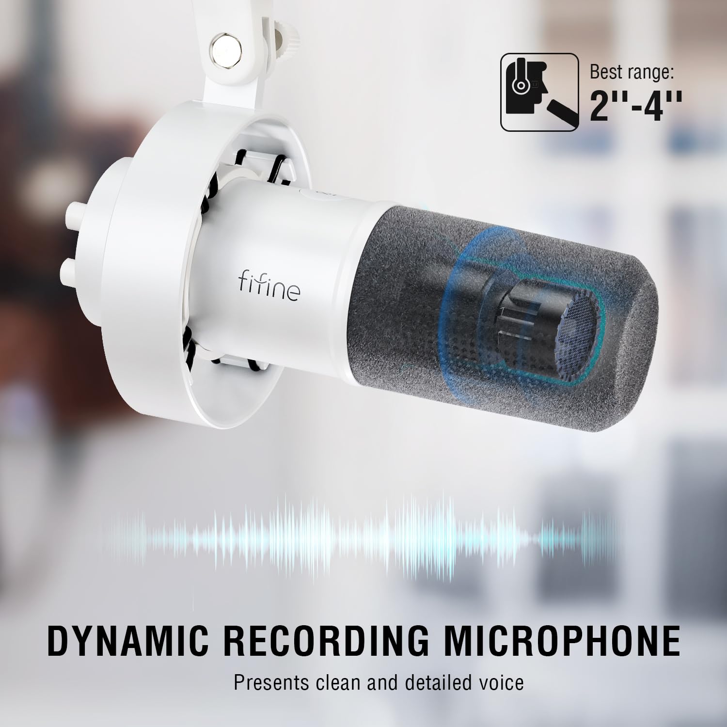 FIFINE Dynamic Microphone, XLR/USB Podcast Recording PC Microphone for Vocal Voice-Over Streaming, Studio Metal Mic with Mute, Headphone Jack, Monitoring Volume Control, Windscreen-Amplitank K688