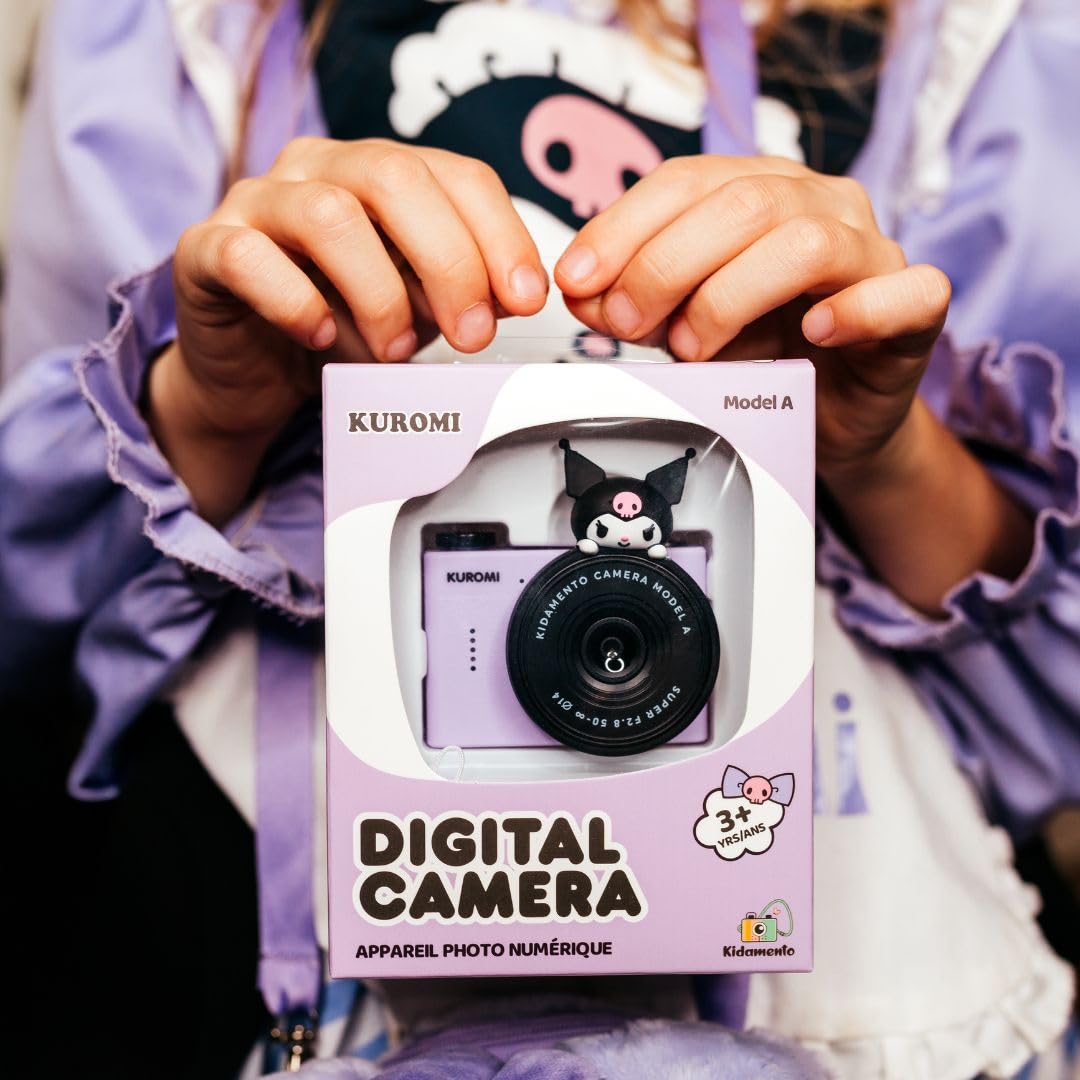 Kuromi Mini Kids Digital Camera &amp; Video Camcorder by Kidamento, 32GB Memory Card, Adjustable Soft Strap Lanyard, Scavenger Hunt Momento Book - Model A Kuromi