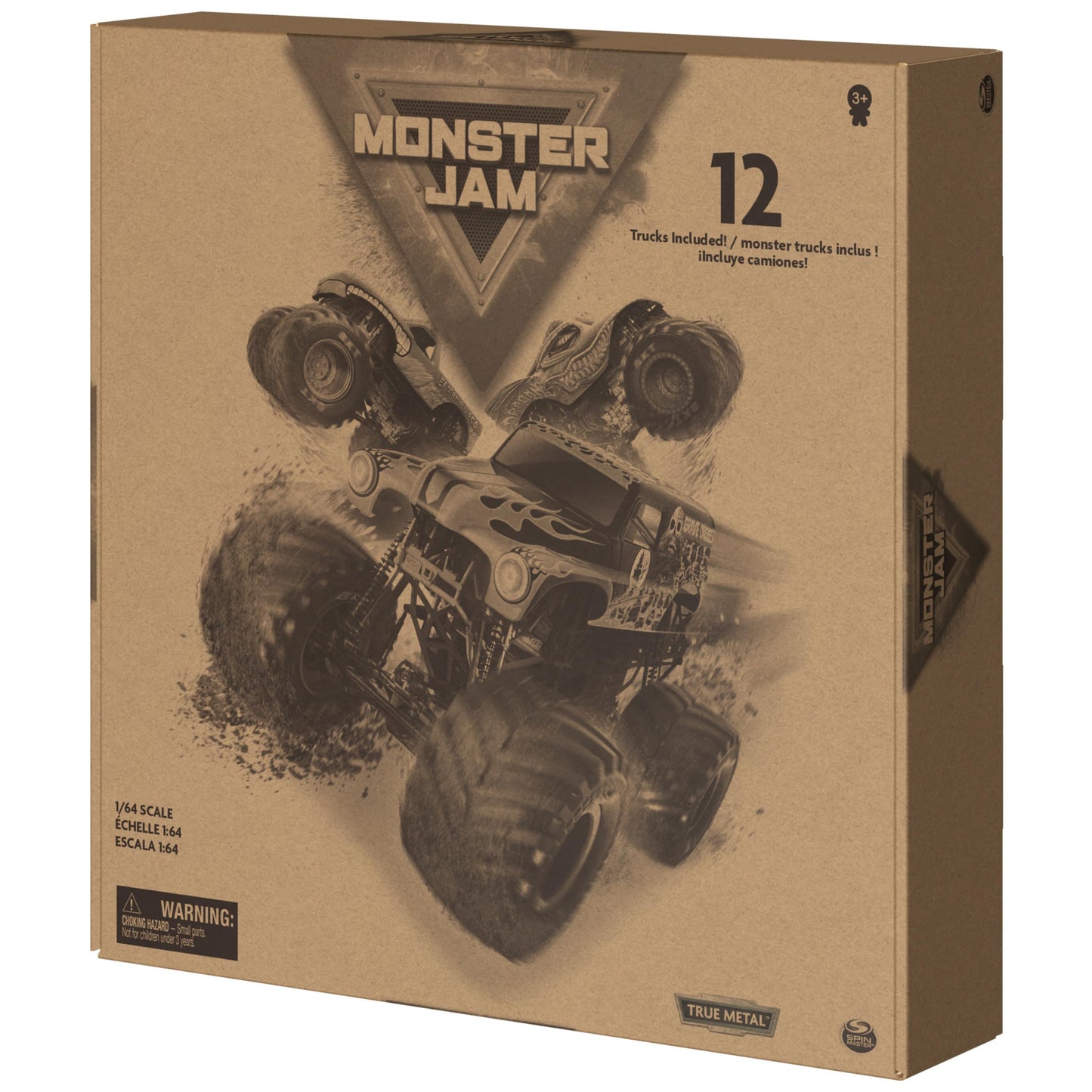 Monster Jam, Official 12-Pack of 1:64 Scale Die-Cast Monster Trucks for Boys and Girls, Kids Toys for Ages 4 and Up, Amazon Exclusive