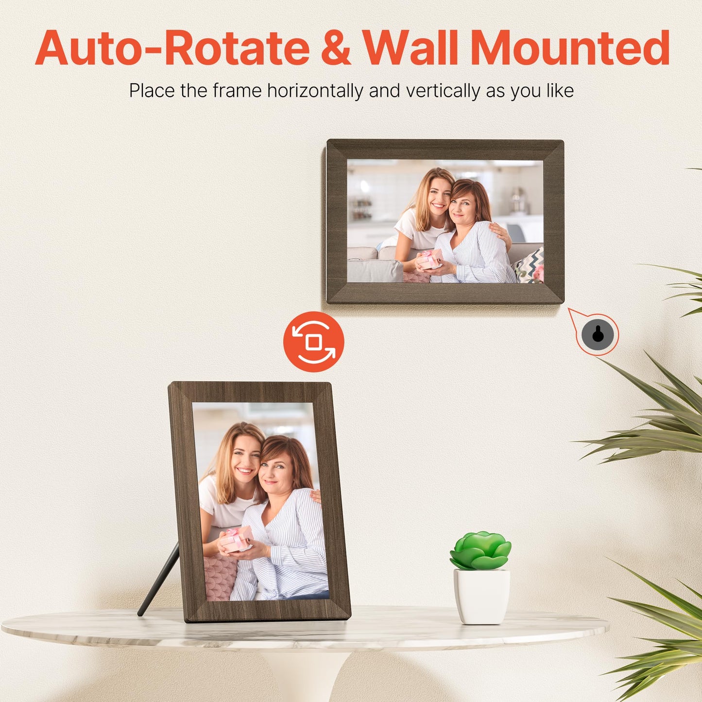 Frameo 10.1" WiFi Digital Picture Frame with 32GB Memory, 1280 x 800 IPS HD Touch Screen Electronic Photo Frame, Auto-Rotate, Slideshow, Wall Mountable, Share Photos/Video Remotely Anywhere