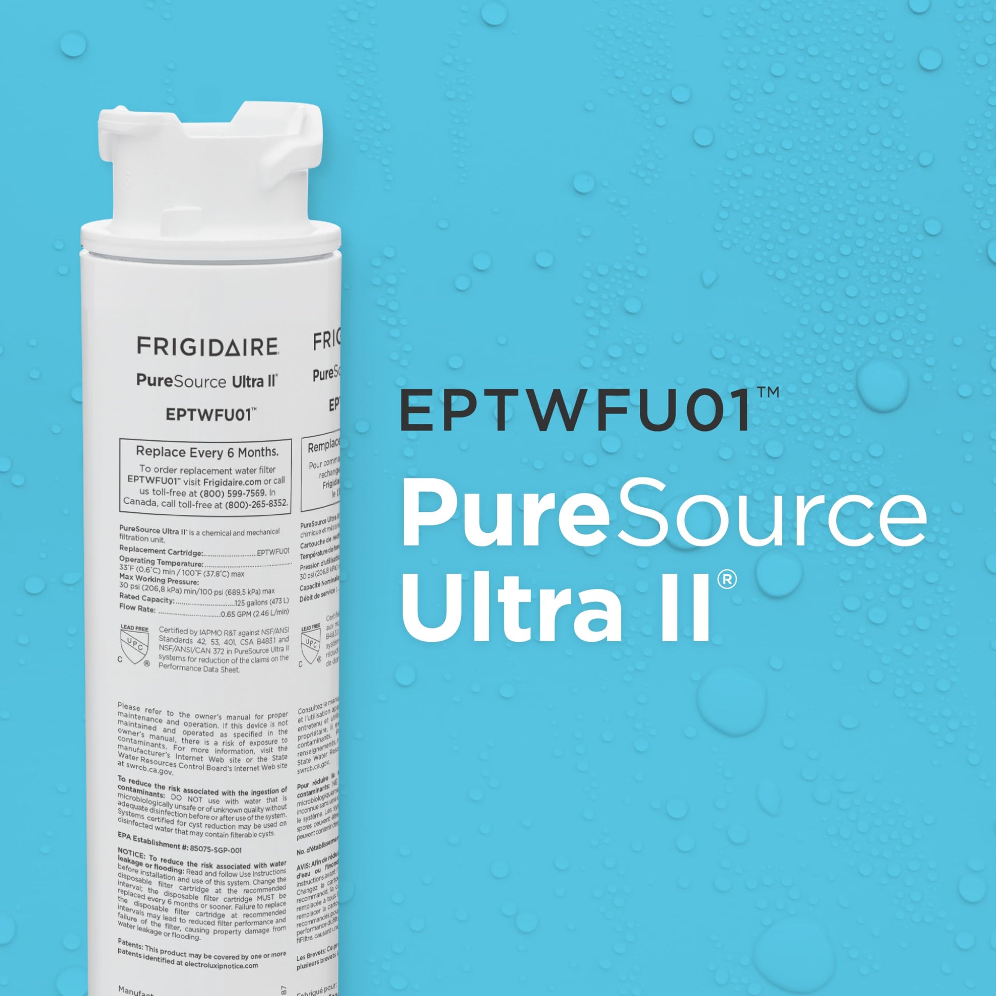 FRIGIDAIRE EPTWFU01 PureSource Ultra II Refrigerator Water Filter, 1 Count, White