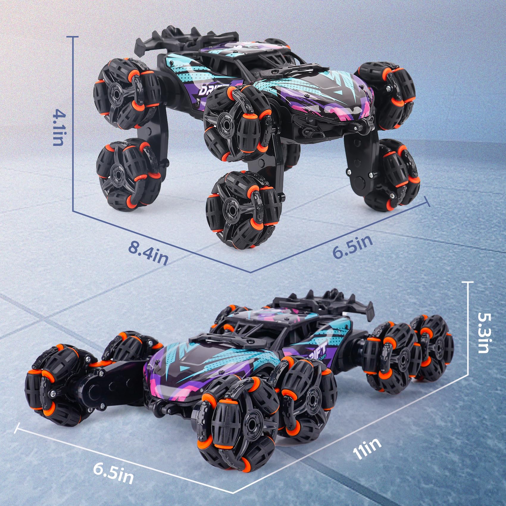 Cool 8 Wheels Hand Controlled rc Stunt Car Toys, Gesture Sensing Remote Control Cars for Boys Age 6 7 8-12 13 14 Year Old, Birthday Gifts Ideas for Kids