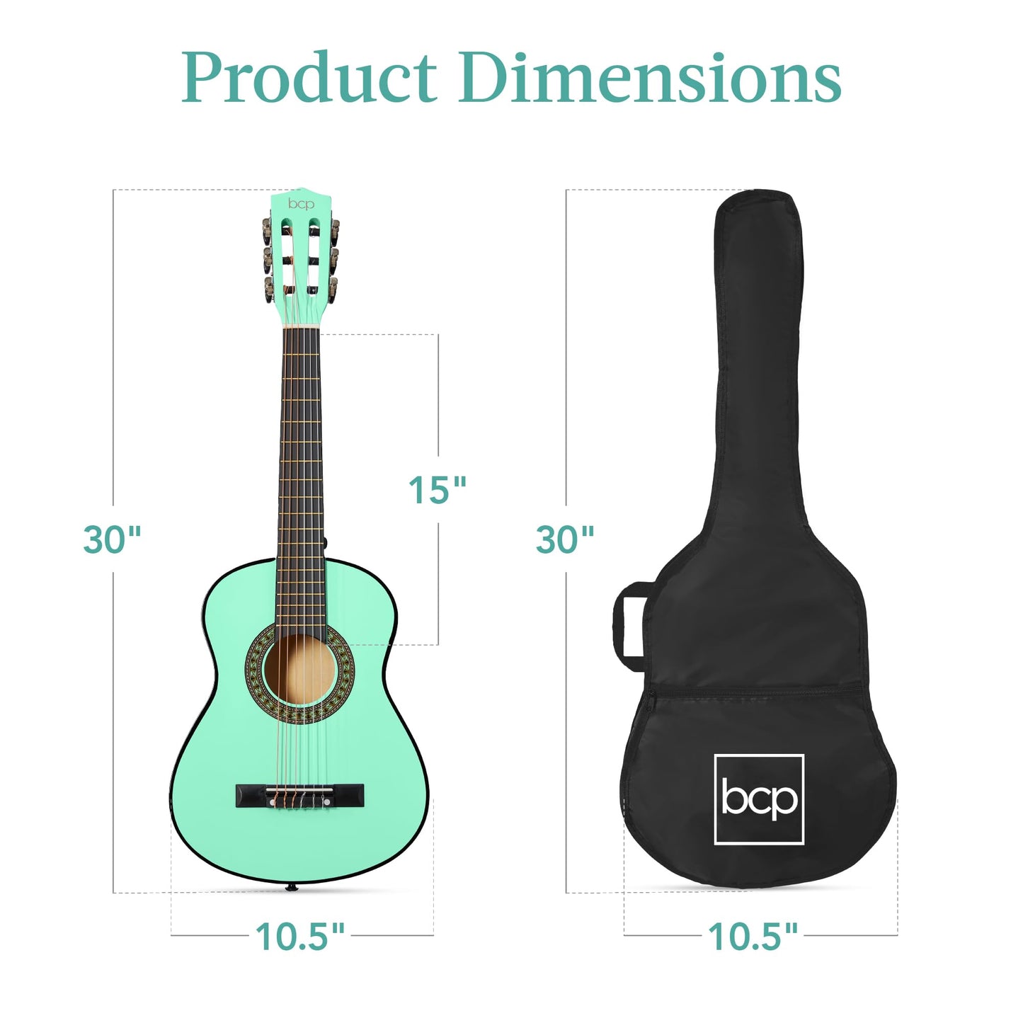 Best Choice Products 30in Kids Acoustic Guitar, All-in-One Beginner Starter Kit w/Strap, Case, Extra Strings, Rosette Inlay - Black