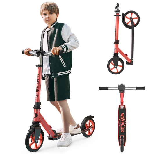 Kick Scooter for Ages 6+,Kid, Teens &amp; Adults. Max Load 240 LBS. Foldable, Lightweight, 8IN Big Wheels for Kids, Teen and Adults, 4 Adjustable Levels. Bearing ABEC9