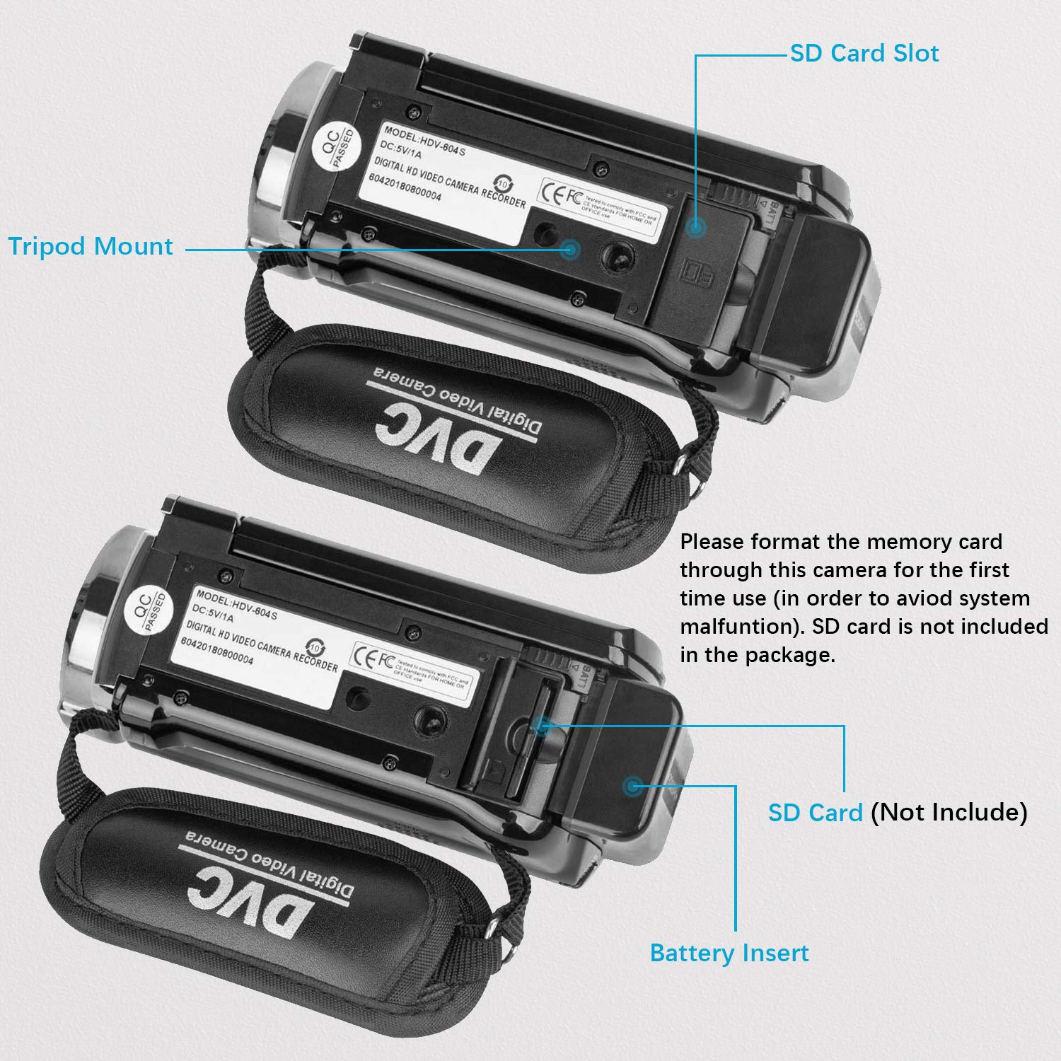 Video Camera Camcorder Digital Camera Recorder Full HD 1080P 15FPS 24MP 3.0 Inch 270 Degree Rotation LCD 16X Digital Zoom Camcorder Camera with 2 Batteries(Black)