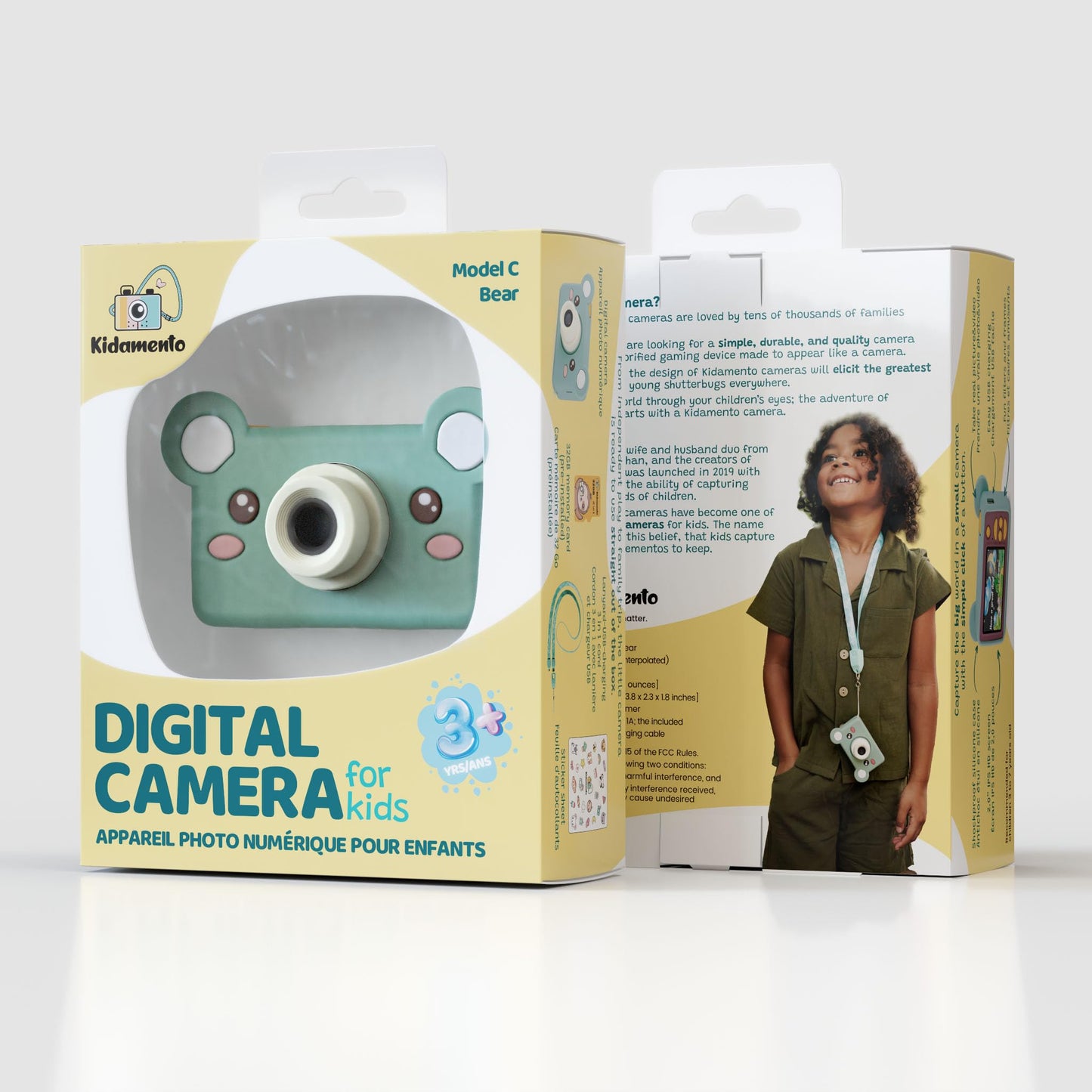 Kidamento Kids Digital Camera &amp; Video Camcorder, Soft BPA-Free Silicone Casing, 32GB Memory Card - Model C - Akito The Fox