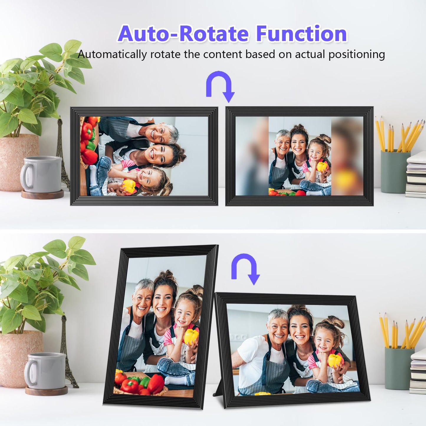 FRAMEO Digital Photo Frame, 10.1 Inch WiFi Digital Picture Frame with 1280x800 IPS HD Touch Screen, 32GB Storage Auto-Rotate Wall Mountable Easy Share Photos or Videos via Frameo App from Anywhere