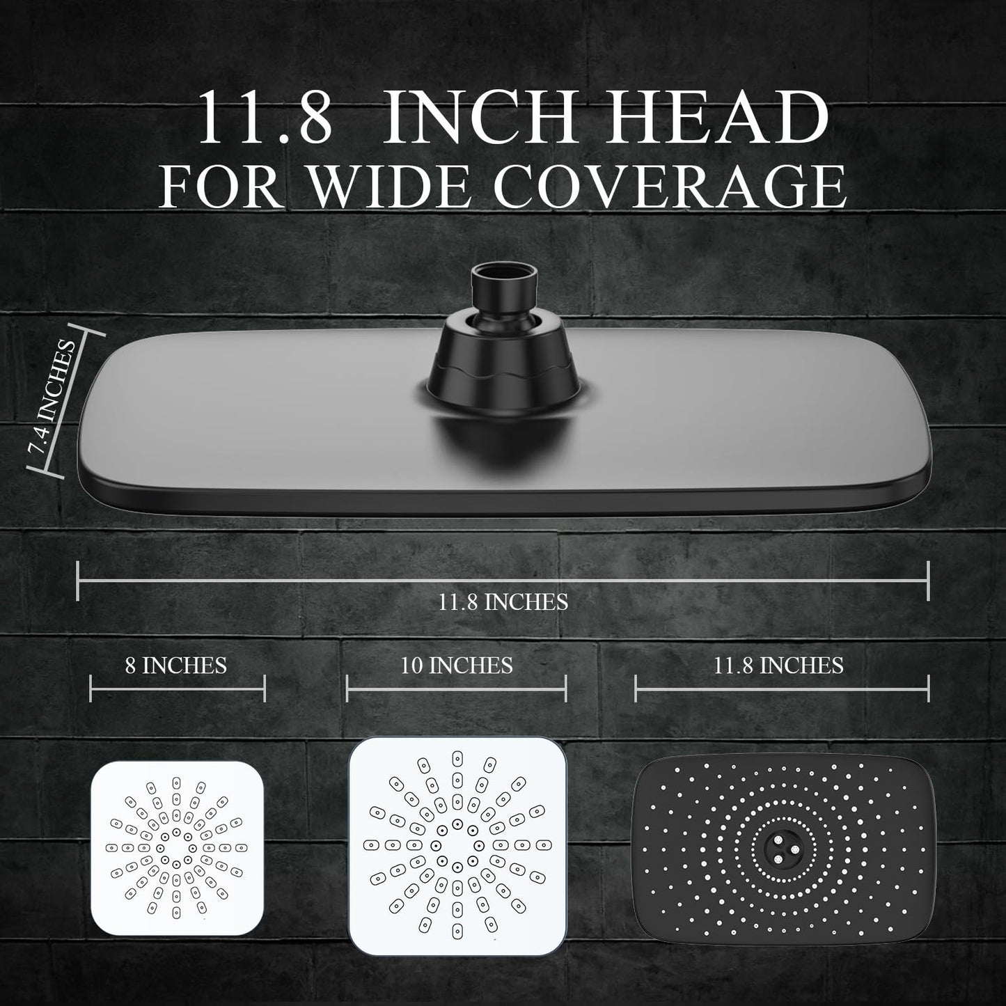 Veken High Pressure Rain Shower Head Combo with Extension Arm- Wide Showerhead with 6 Handheld Water Spray - Adjustable Dual Shower with Anti-Clog Nozzles - Silver Chrome