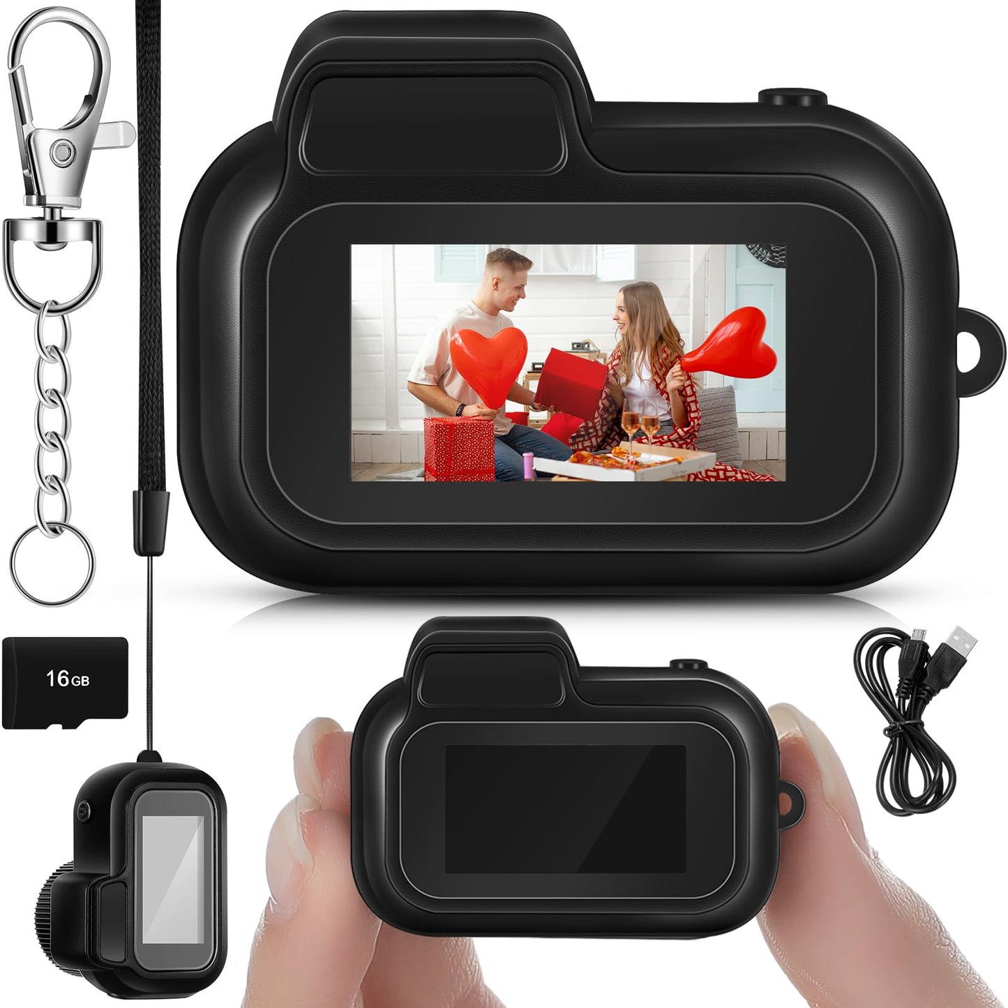 Mini Keychain Camera 1080p Small Retro Portable Photo Video Camera 100 Mins Battery Life Micro Video Camcorder for Travel Study Recording