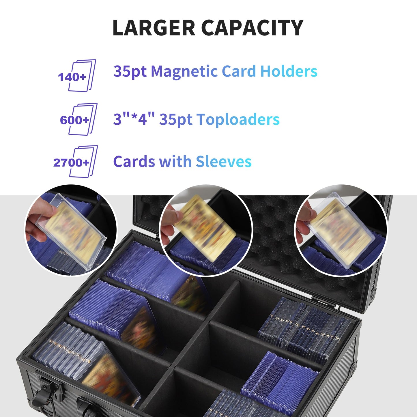 Toploader Storage Box for 3" x 4" 35pt Rigid Card, Top Loader Card Storage Hard Case, Sports Card Storage Boxes for Trading Cards, Top Loaders Card Holder (Holds 600+ Toploaders) (XL)