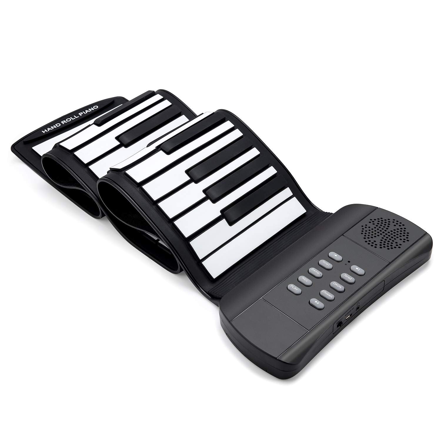 61 Keys Roll Up Piano keyboard piano Upgraded Portable Rechargeable Electronic Hand Roll Piano With Environmental Silicone Piano Keyboard for Beginners (Black)