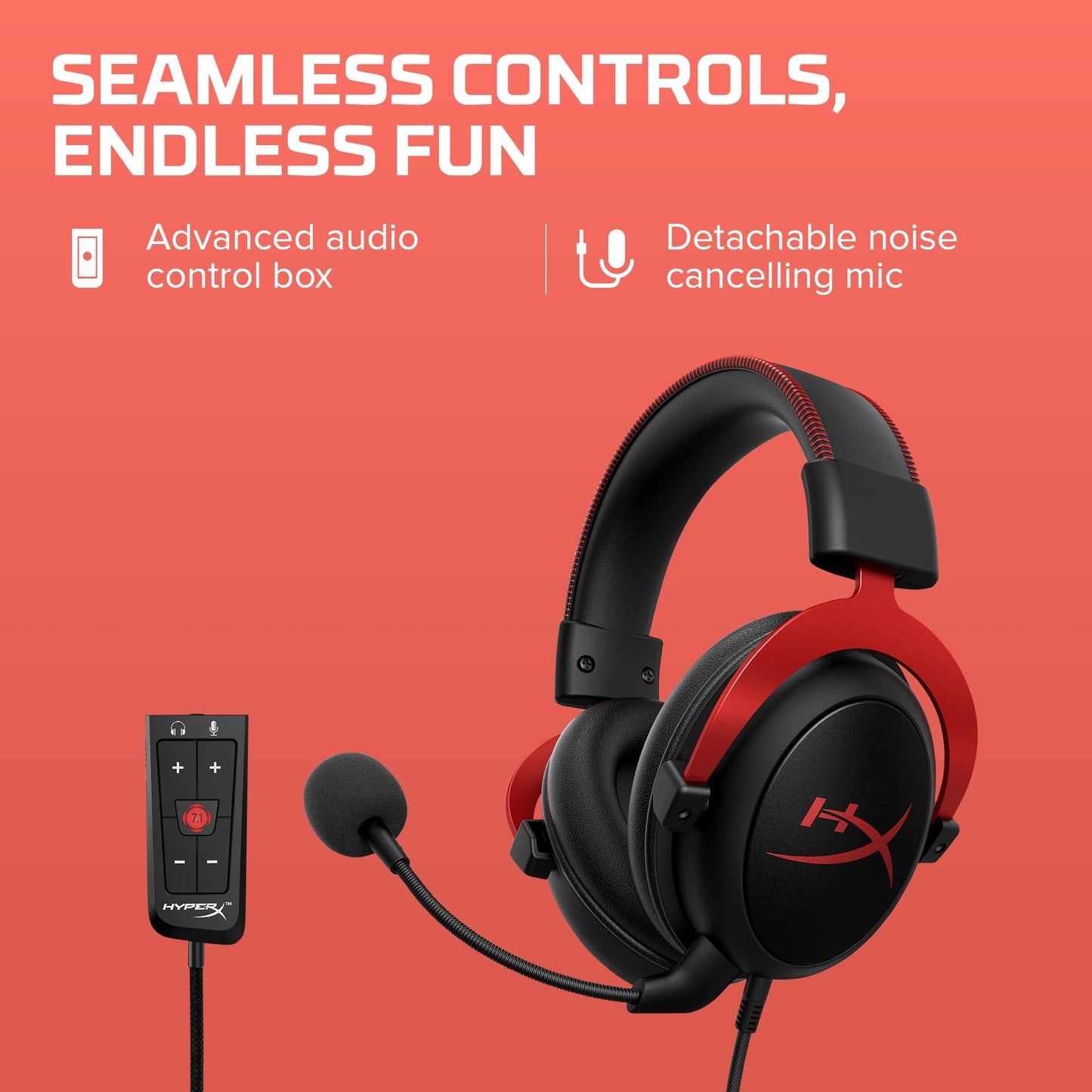 HyperX Cloud II Wireless Gaming Headset - Red