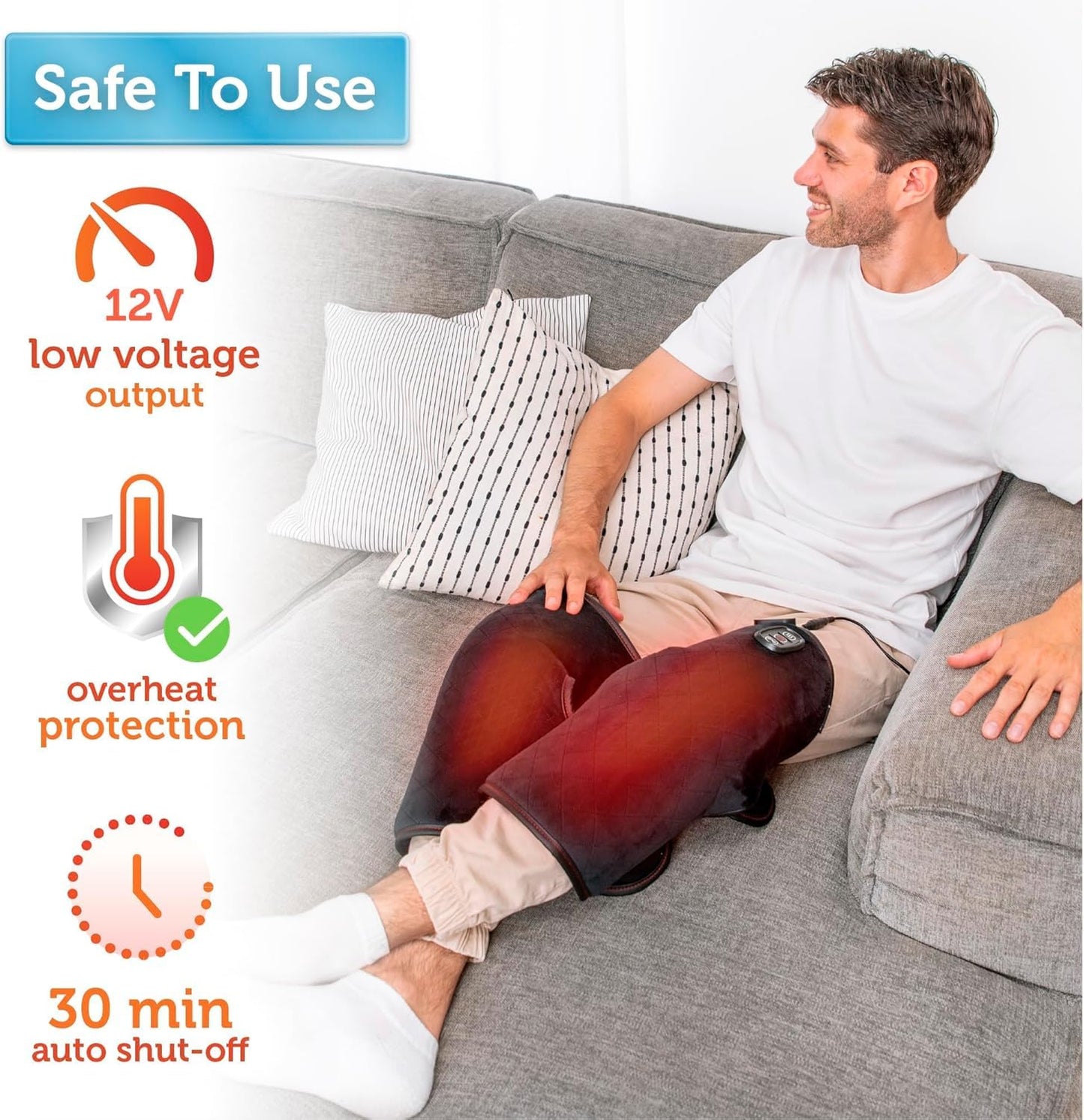 COMFIER Heated Knee Massager with Heating Pad for Knee Pain Relief,Gifts for Men Women Dad Mom,Knee Warmers Wrap, FSA or HSA Eligible,Heated Knee Pad for Men Women Seniors