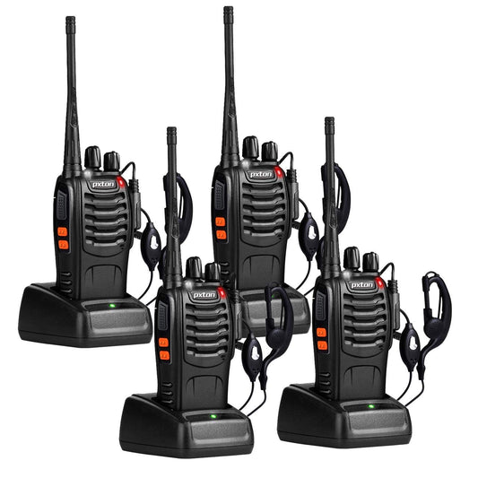 Walkie Talkies Long Range for Adults with Earpieces,16 Channel Walky Talky Rechargeable Handheld Two Way Radios with Flashlight Li-ion Battery and Charger（4 Pack）