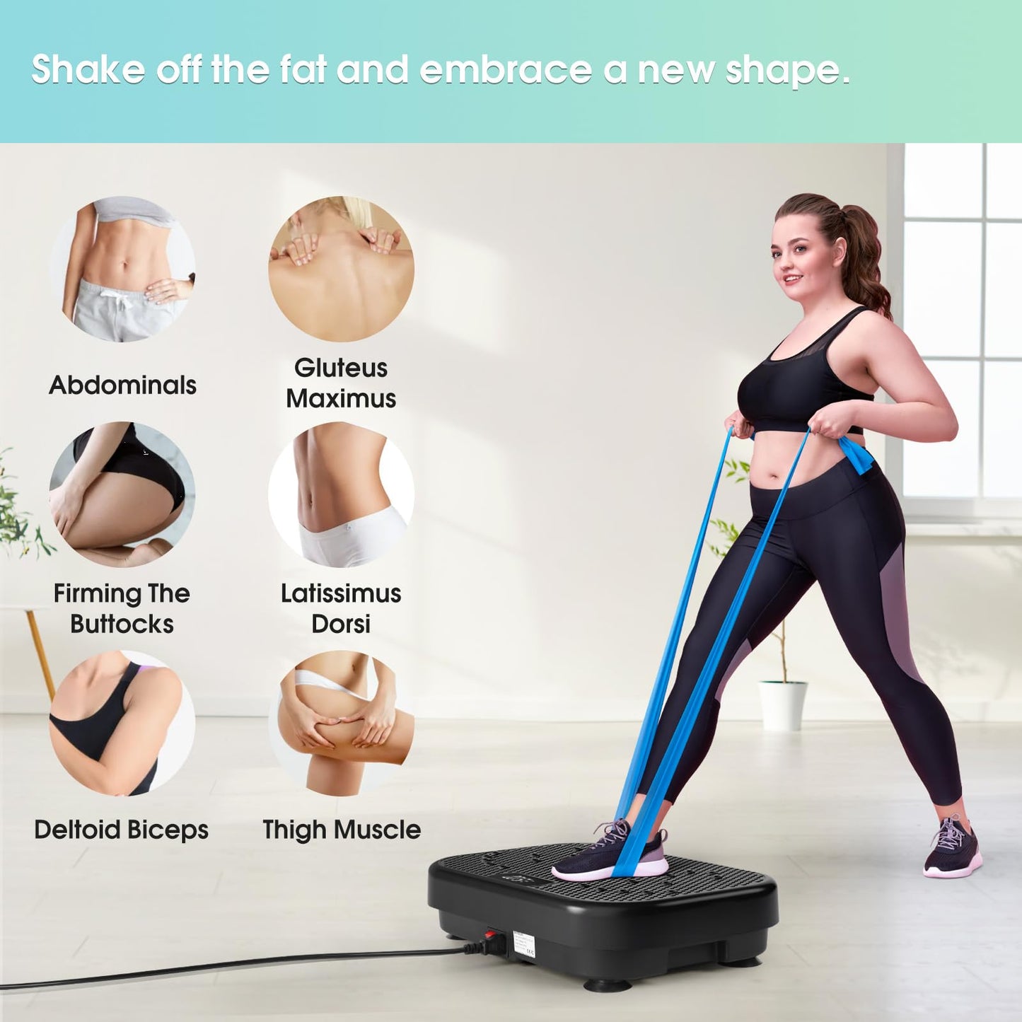 Vibration Plate Exercise Machine for Lymphatic Drainage Weight Loss,SoftGym Power Vibration Plate 300-400 Lbs Capacity Full Whole Body Workout Vibration Platform,Waver Vibration Plate for Home Fitness