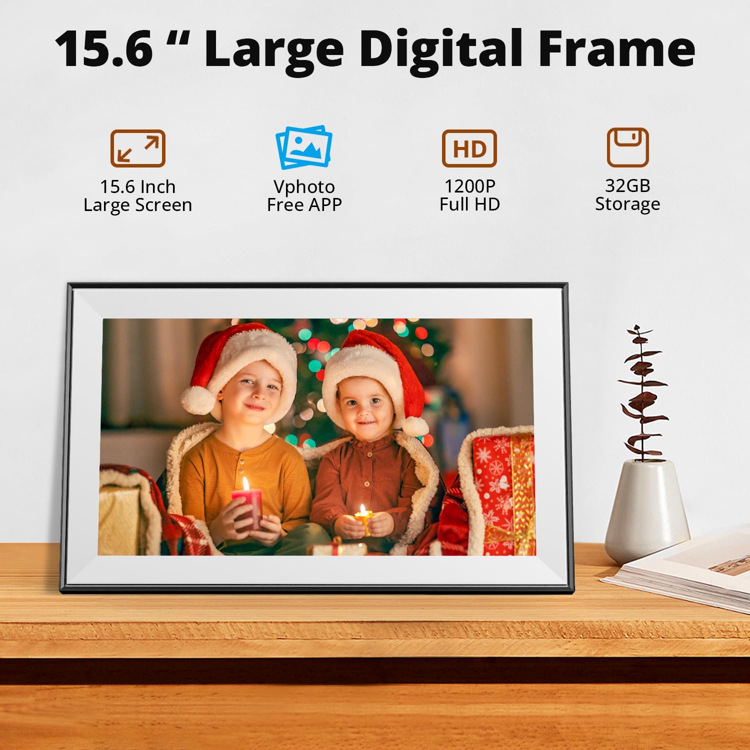 Dragon Touch 10.1'' WIFI Digital Picture Frame - 1280*800 HD IPS Touch Screen Digital Photo Frame Display, Auto-Rotate, Share Photos/Videos Instantly via Free App Best Gifts for Birthday, Wedding, Mom