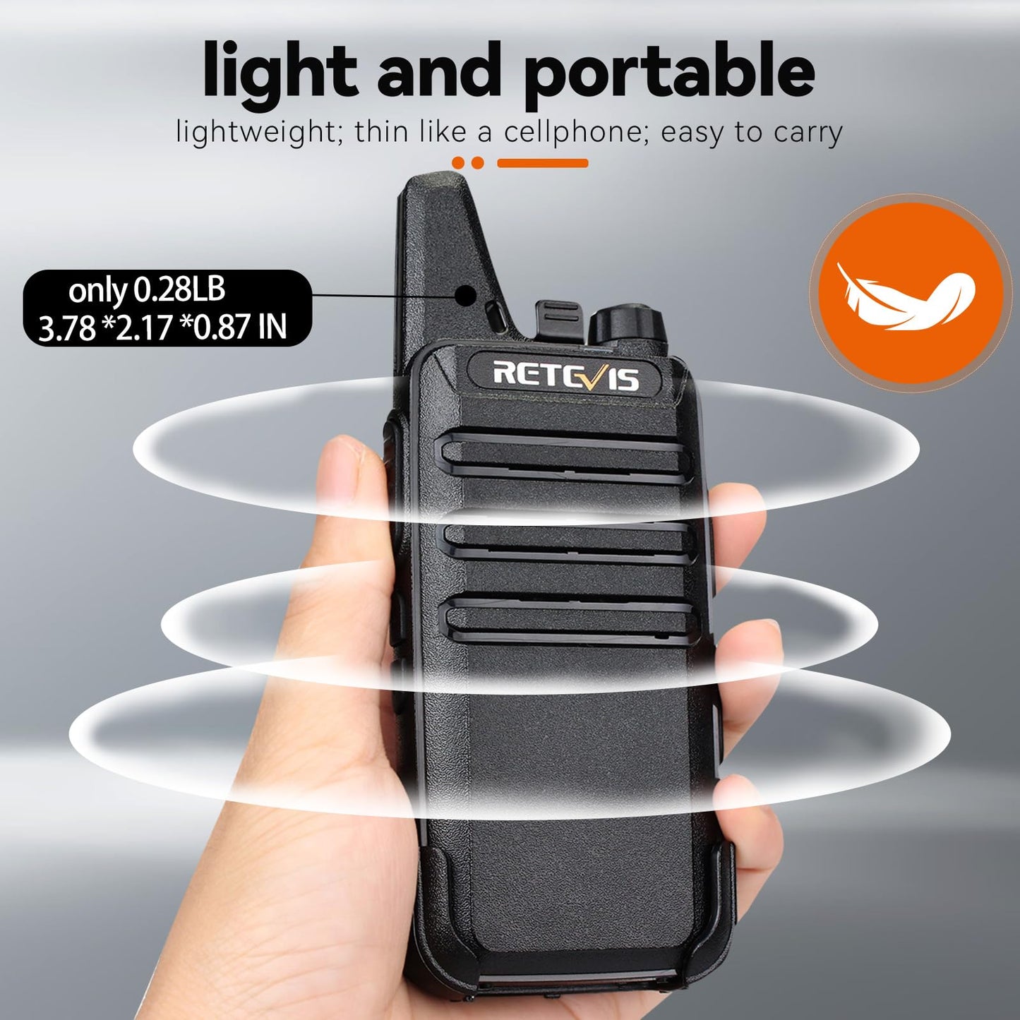 Retevis RT22 Two Way Radio Long Range Rechargeable,Portable 2 Way Radio,Upgrade Type C Handsfree Walkie Talkies for Adults Cruise Hiking Hunting Skiing(4 Pack)