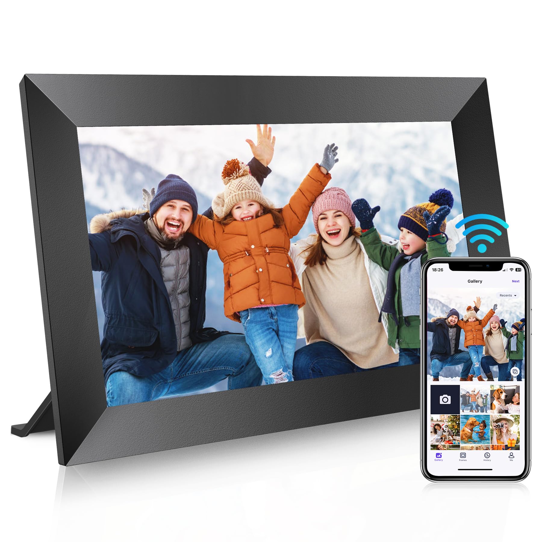 Uhale 10.1" Digital Picture Frame with 32GB Storage Support SD Card, Electronic Photo Frames with 1280x800 HD IPS Touch Screen, Instantly and Securely Share Memories, Send Wishes from Anywhere