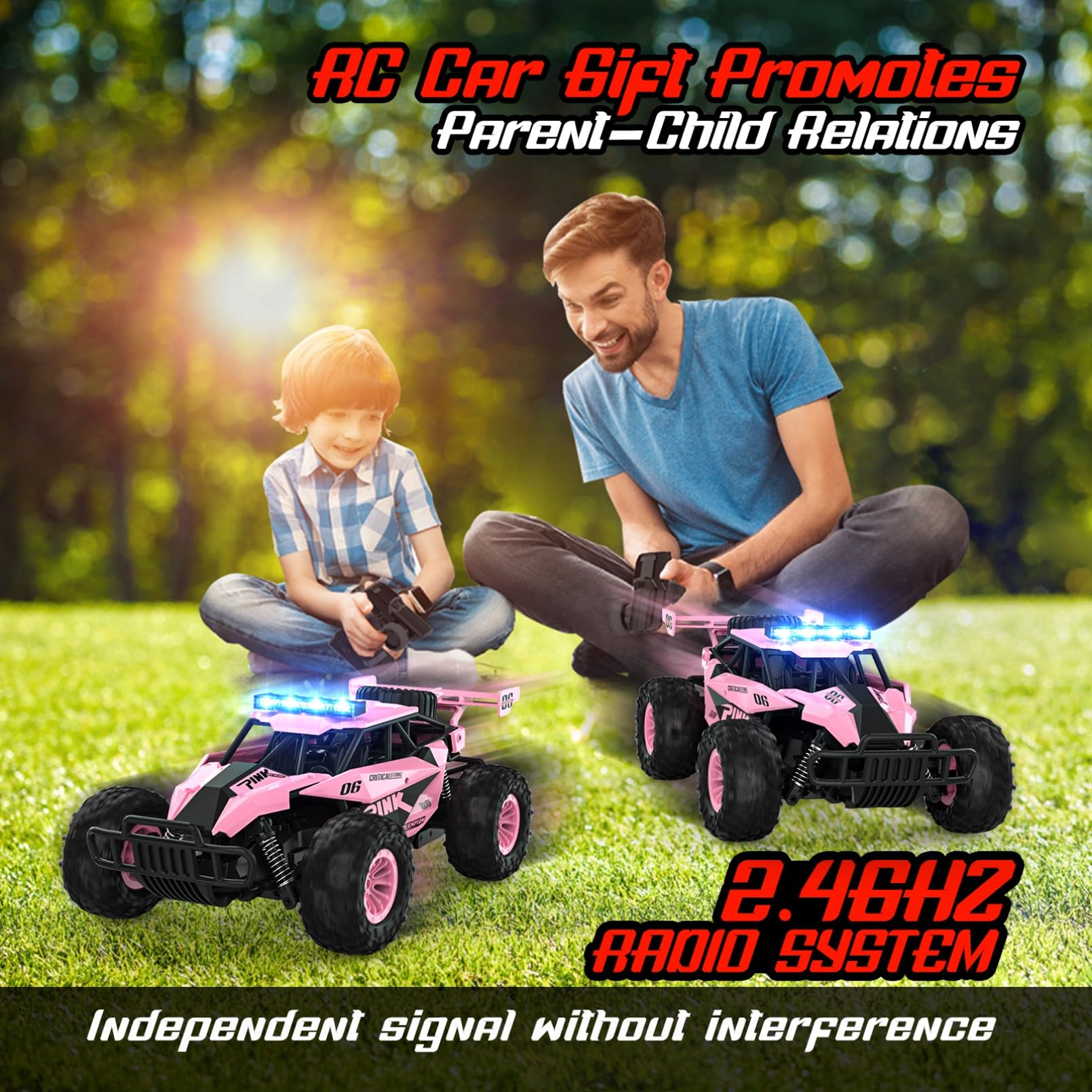 BLUEJAY Remote Control Car, 2.4GHz High Speed 33KM/H RC Cars Toys, 1:12 Monster RC Truck Off Road with LED Headlight and Rechargeable Battery Gifts for Adults Boys 8-12