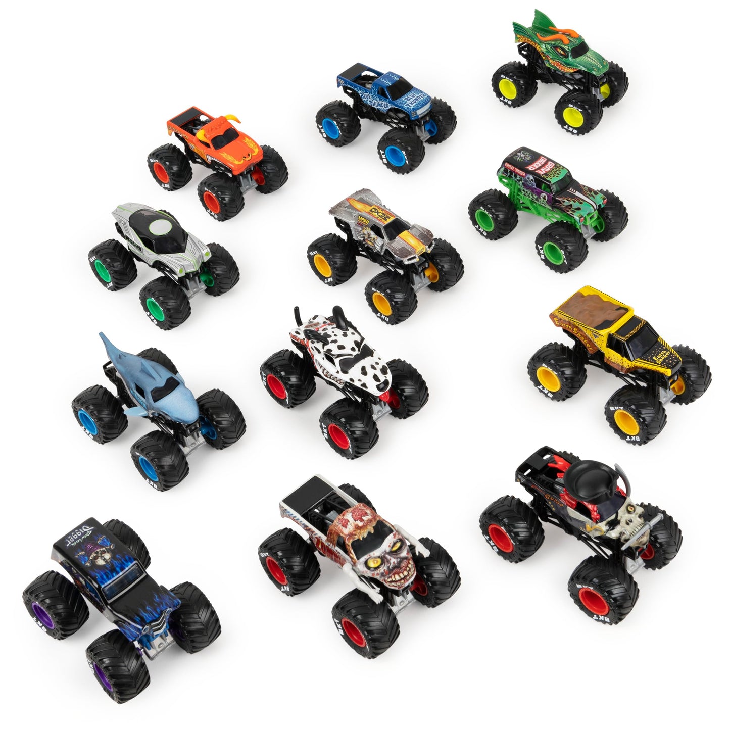 Monster Jam, Official 12-Pack of 1:64 Scale Die-Cast Monster Trucks for Boys and Girls, Kids Toys for Ages 4 and Up, Amazon Exclusive