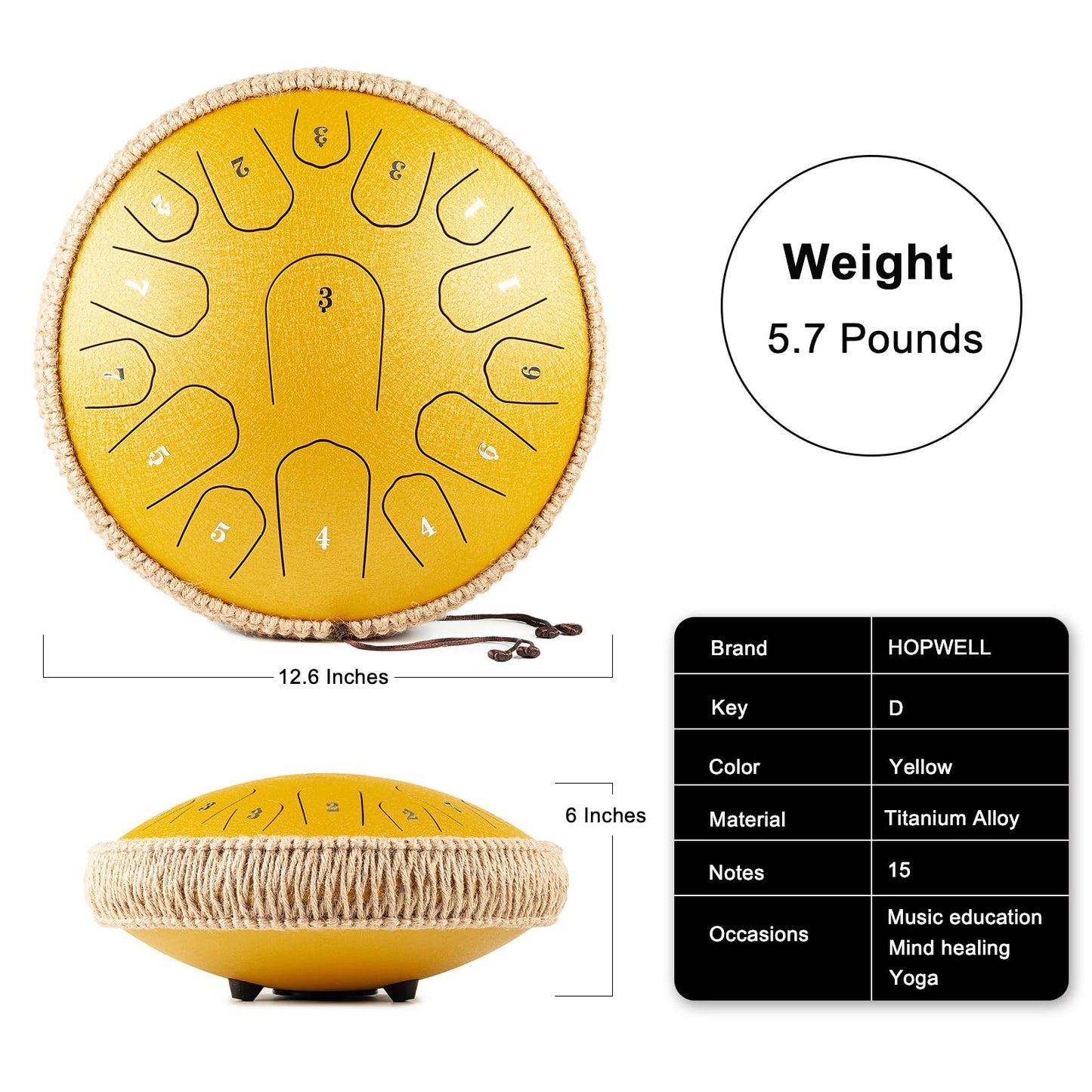 Steel Tongue Drum - 13 Inches 15 Notes Tongue Drum - Hand Pan Drum with Music Book, Handpan Drum Mallets and Carry Bag, D Major (Malachite Green)