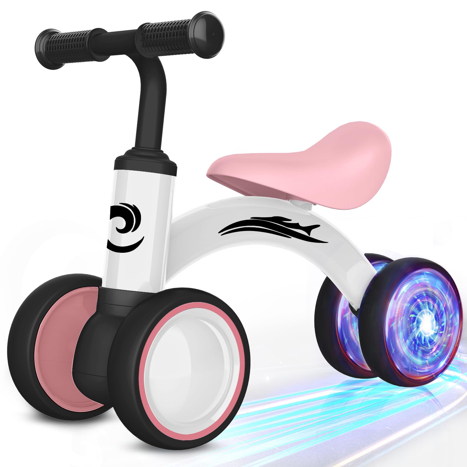 Colorful Lighting Baby Balance Bike Toys for 1 Year Old Boy Gifts, 10-36 Month Toddler Balance Bike, No Pedal 4 Silence Wheels&amp;Soft Seat First Riding on Toys, One Year Old Boy Birthday Gifts.