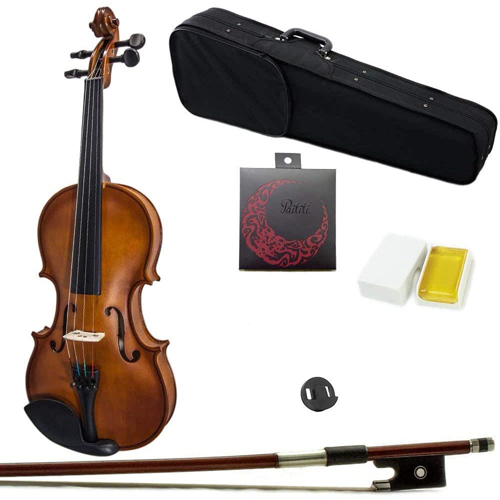 Paititi 1/2 Size Artist-100 Student Violin Starter Kit with Brazilwood Bow Lightweight Case, Shoulder Rest, Extra Strings and Rosin