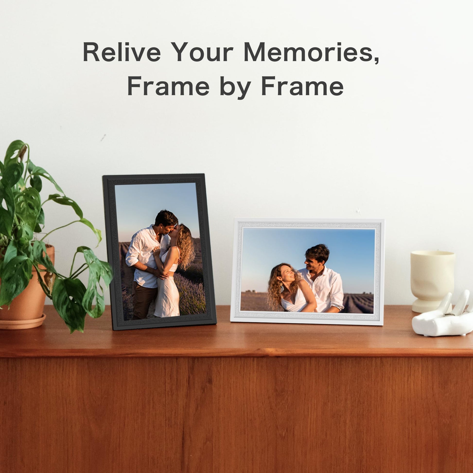 Digital Picture Frame WiFi, 10.1 Inch Frameo Digital Photo Frame 32GB Memory, 1280 * 800 Touch Screen, Auto-Rotate, Share Pictures Videos Instantly, Wedding, Birthday, Gift for Mom, Dad, Grandparents