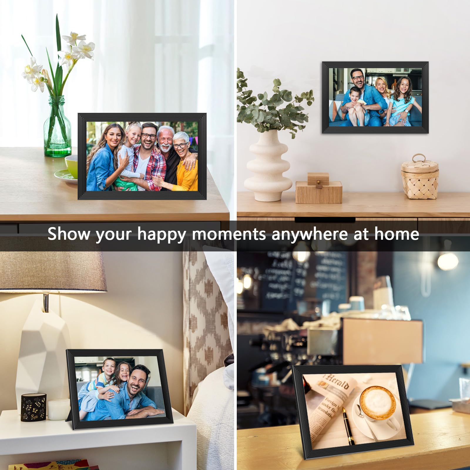 FRAMEO Digital Photo Frame, 10.1 Inch WiFi Digital Picture Frame with 1280x800 IPS HD Touch Screen, 32GB Storage Auto-Rotate Wall Mountable Easy Share Photos or Videos via Frameo App from Anywhere