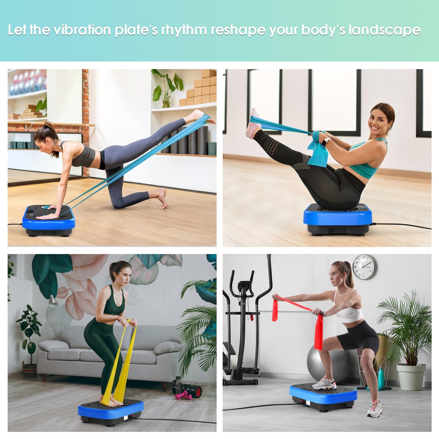 Vibration Plate Exercise Machine for Lymphatic Drainage Weight Loss,SoftGym Power Vibration Plate 300-400 Lbs Capacity Full Whole Body Workout Vibration Platform,Waver Vibration Plate for Home Fitness