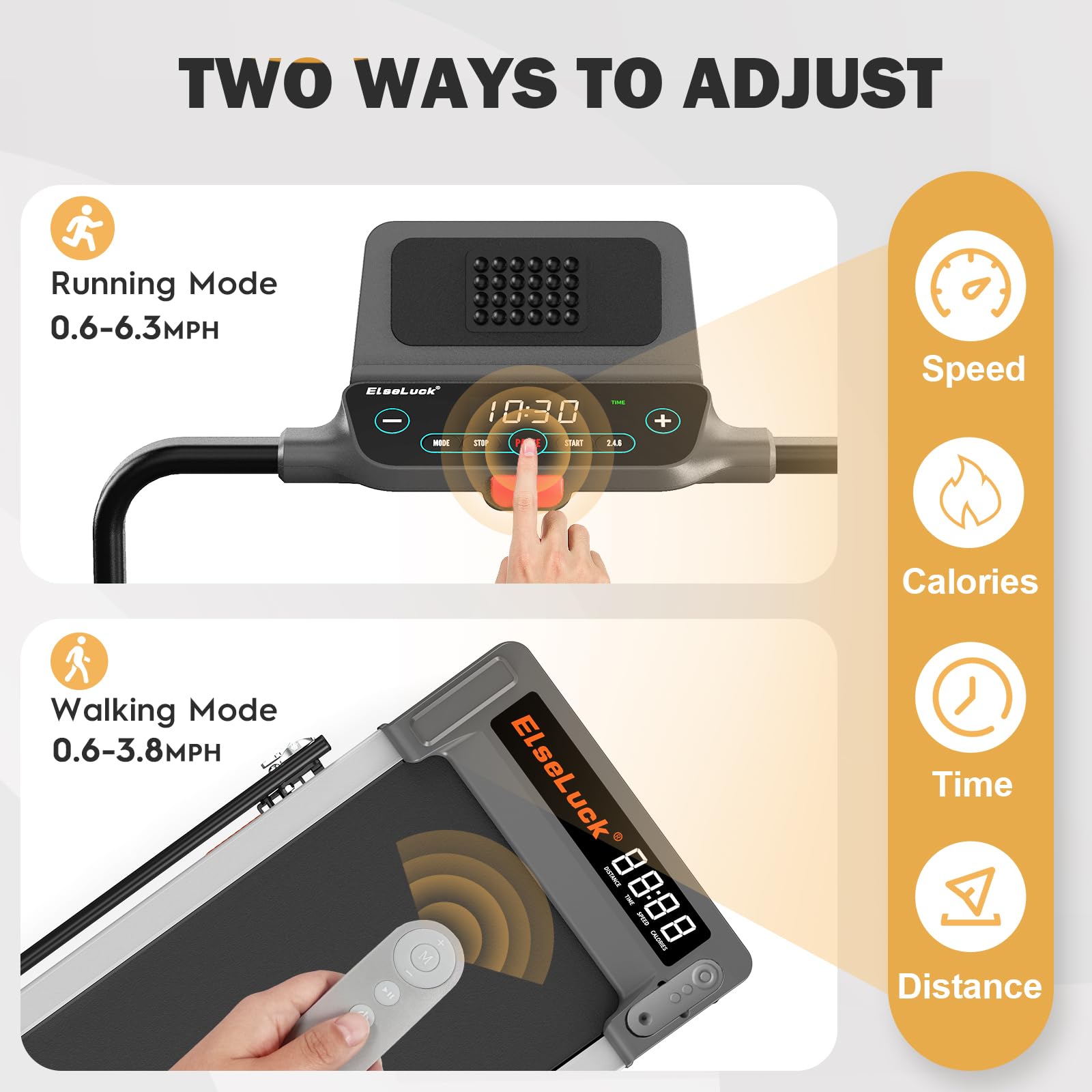 Elseluck Walking Pad, Under Desk Treadmill for Home Office, 2 in 1 Portable Walking Treadmill with Remote Control, Walking Jogging Machine in LED Display